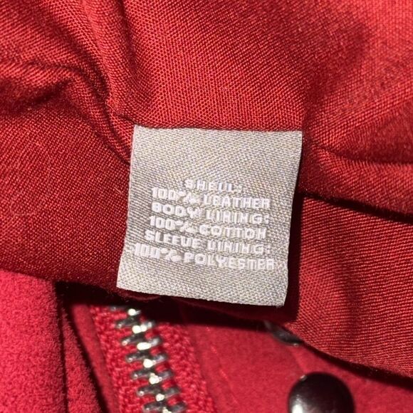 NWT Neiman Marcus Suede Motorcycle Jacket with Metal Embellishments Red XL - Picture 12 of 13